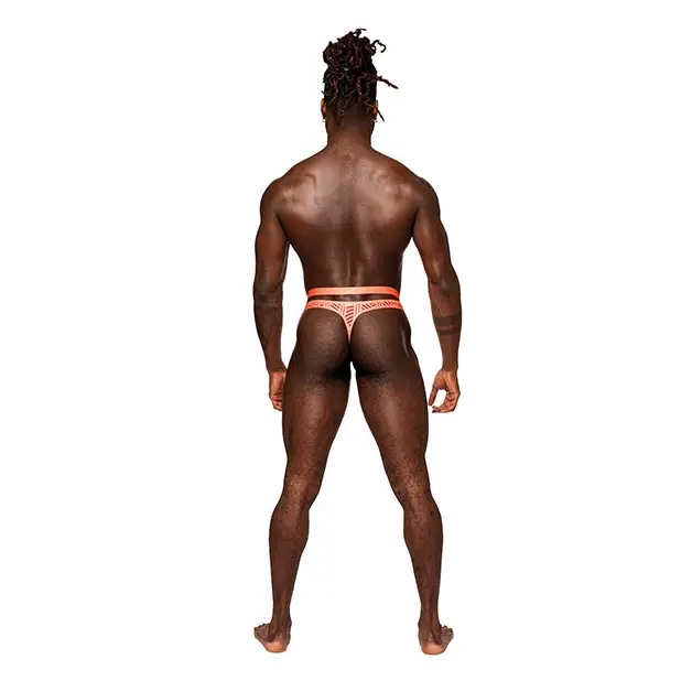 Rude Awakening Mesh Strap Thong Neon Orange S/M