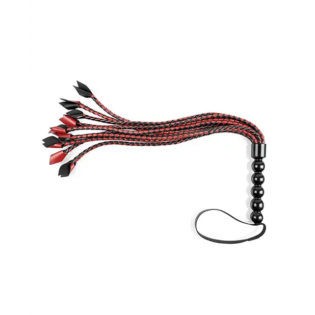 Saffron Braided Flogger, Red/Black