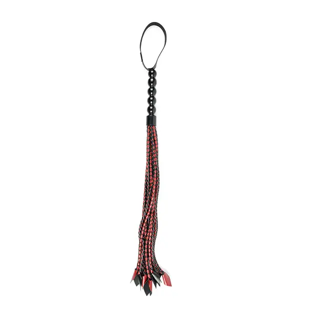 Saffron Braided Flogger, Red/Black