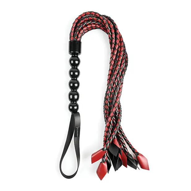 Saffron Braided Flogger, Red/Black