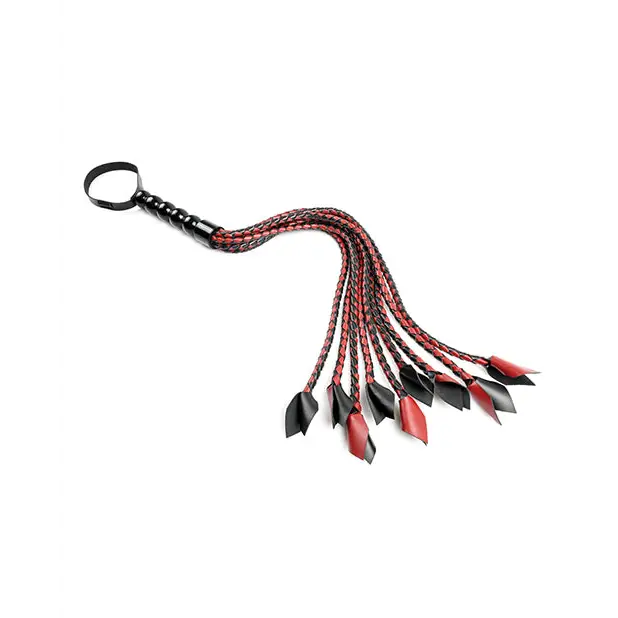 Saffron Braided Flogger, Red/Black