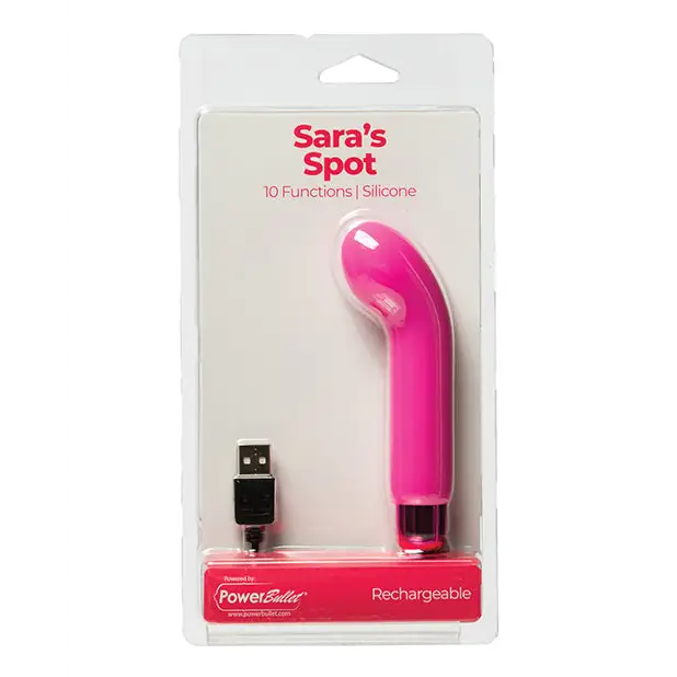 Sara's Spot Rechargeable Bullet w/G Spot Sleeve, 10 Functions Pink