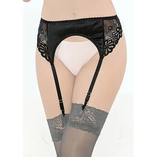 Satin & Lace Garterbelt Black XL