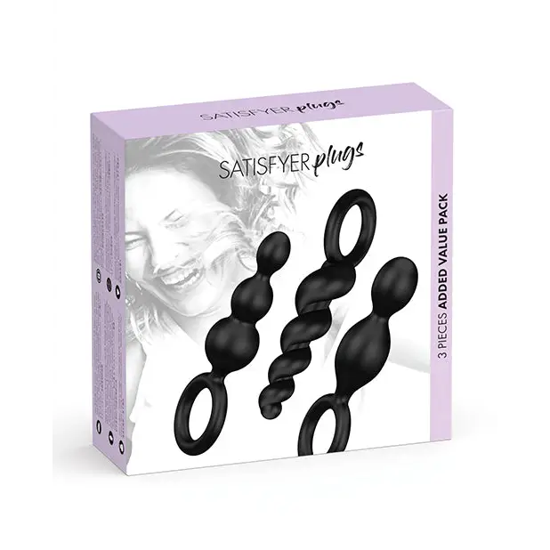 Satisfyer Booty Call Plugs - Set of 3 Black - Anal Products