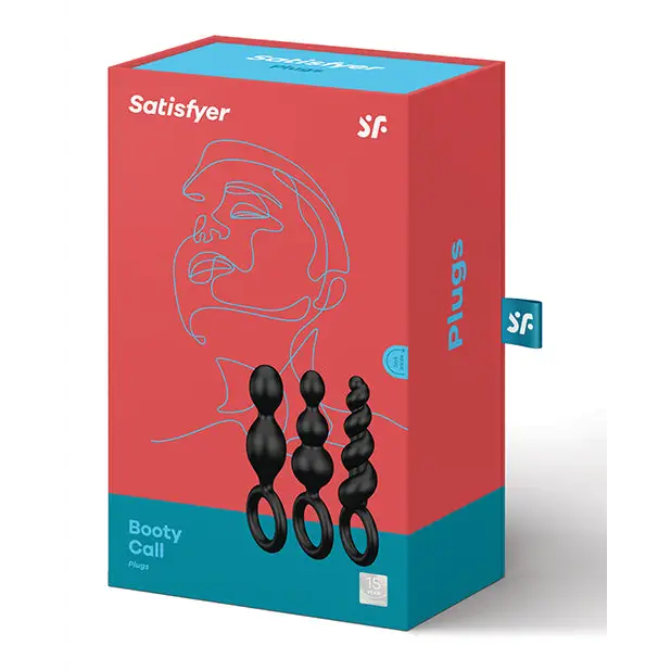 Satisfyer Booty Call Plugs - Set of 3 Black - Anal Products