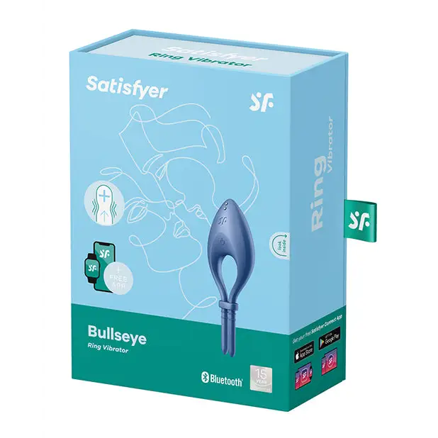 Satisfyer Bullseye Ring Vibrator - Blue - Penis Enhancement