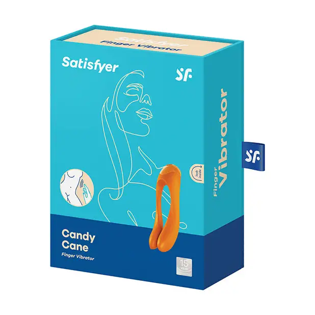 Satisfyer Candy Cane Finger Vibrator, Orange
