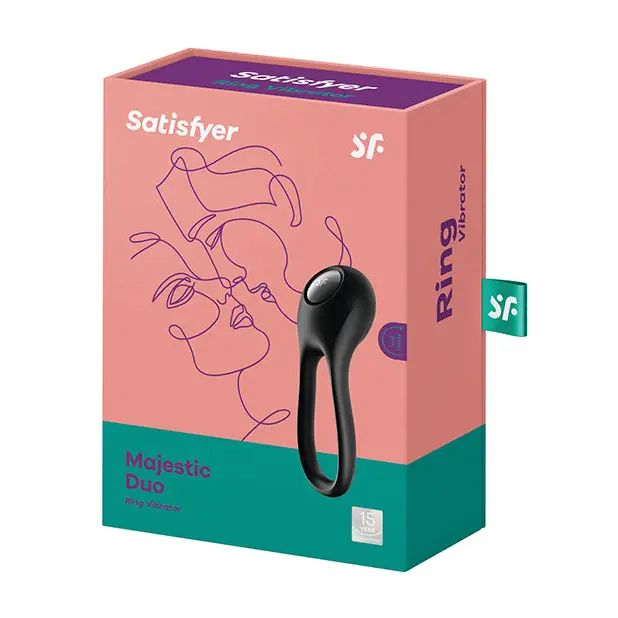 Satisfyer Majestic Duo Ring Vibrator - Black - Penis Enhancement