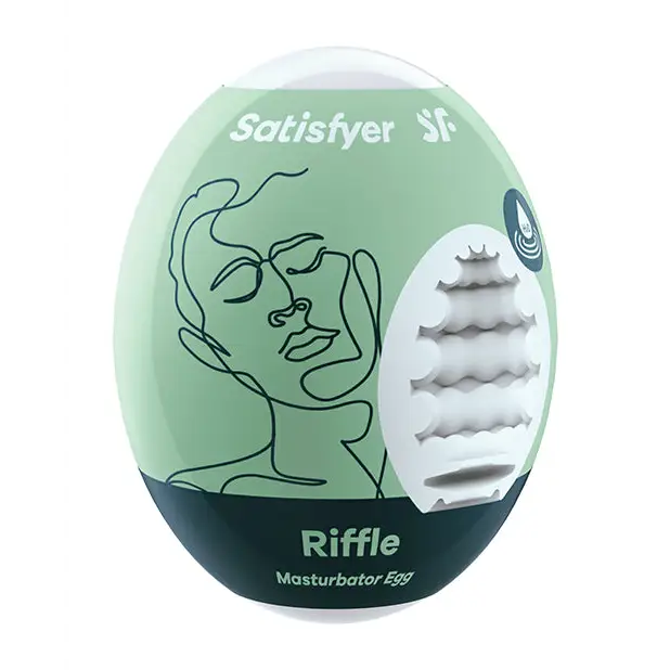 Satisfyer Masturbator Egg Riffle - Light Green - Dolls & Masturbators