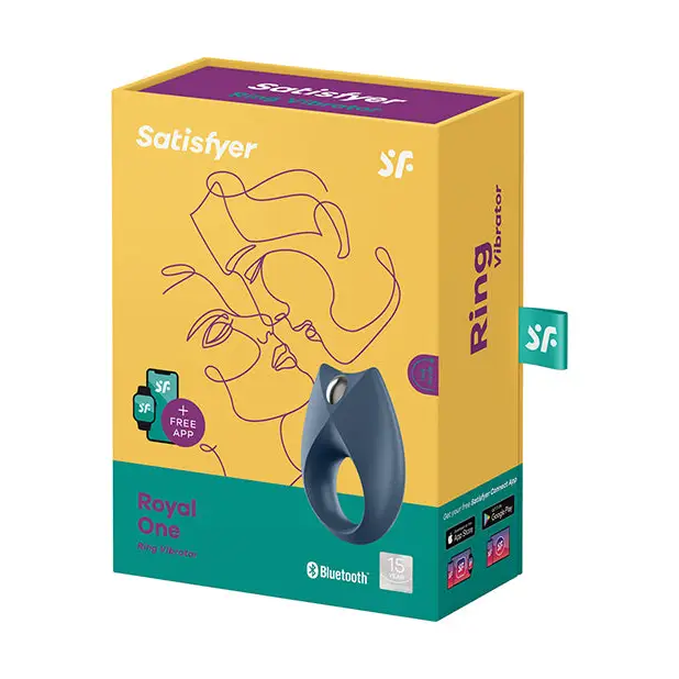 Satisfyer Royal Ring w/App - Blue - Penis Enhancement