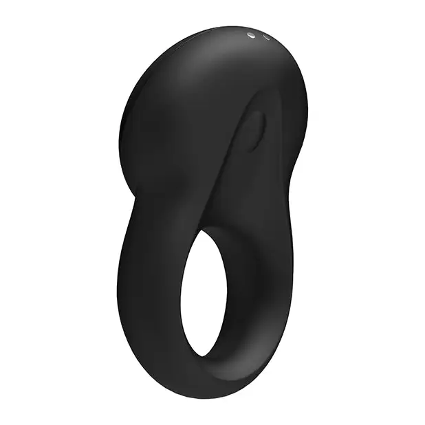 Satisfyer Signet Ring w/Bluetooth App - Black - Penis Enhancement