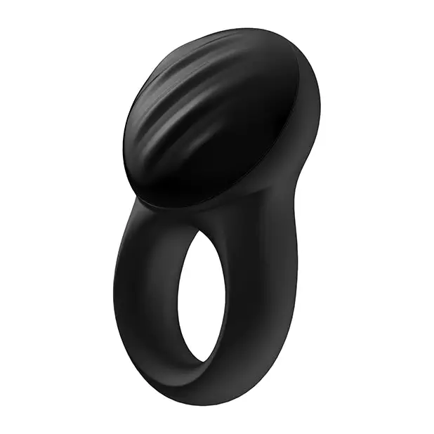 Satisfyer Signet Ring w/Bluetooth App - Black - Penis Enhancement