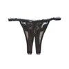 Scalloped Embroidery Crotchless Panty Black O/S - Lingerie - Hanging