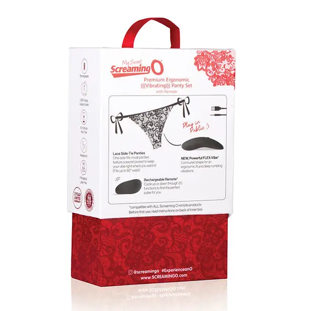 Screaming O My Secret Premium Ergonomic Remote Panty Set, Black