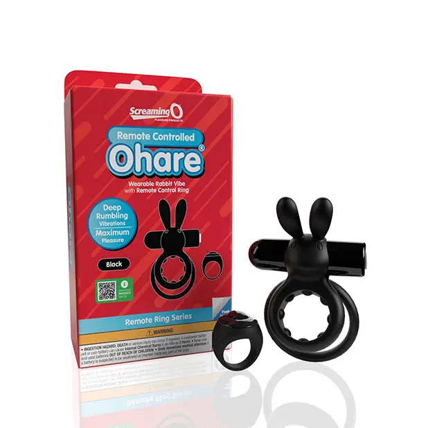 Screaming O Ohare Remote Controlled Vibrating Ring - Black - Stimulators