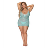 Seabreeze Lace Up Chemise & G-String Turquoise 2X