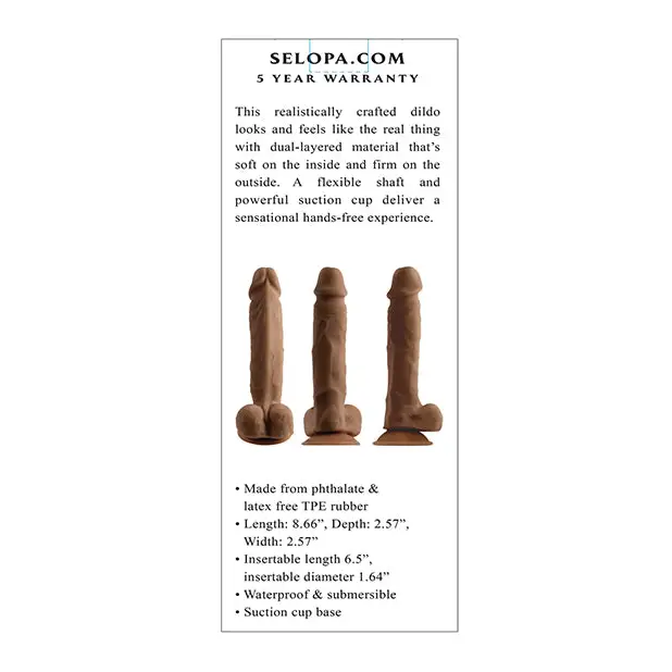 Selopa 6.5 & Natural Feel Dildo - Dark