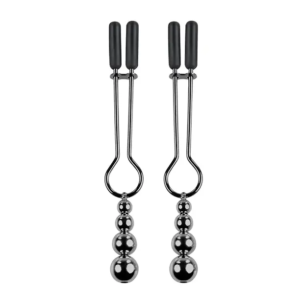 Selopa Beaded Nipple Clamps - Black Chrome