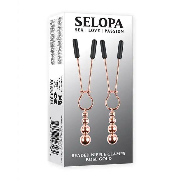 Selopa Beaded Nipple Clamps - Rose Gold