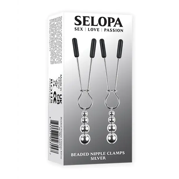 Selopa Beaded Nipple Clamps - Silver