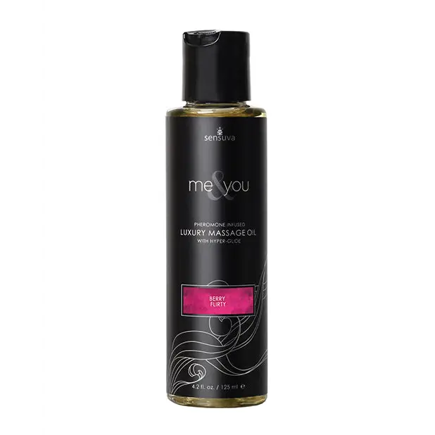 Sensuva Me & You Massage Oil, 4.2 oz Berry Flirty