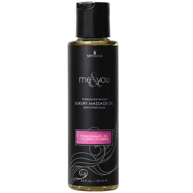 Sensuva Me & You Massage Oil, 4.2 oz Pomegranate Fig/Coconut Plumeria