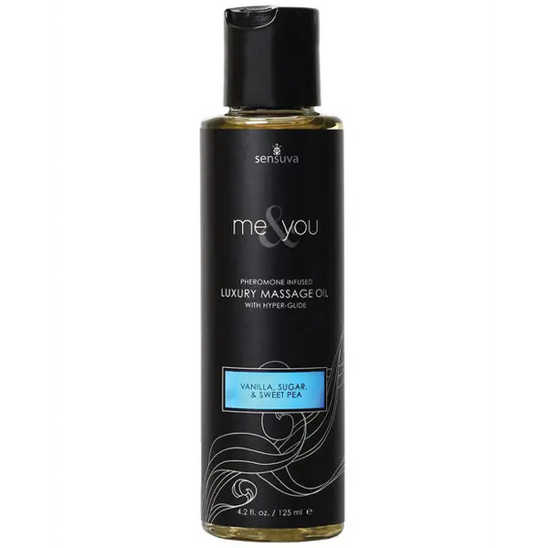 Sensuva Me & You Massage Oil, 4.2 oz Vanilla Sugar Sweet Pea