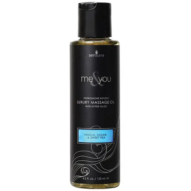 Sensuva Me & You Massage Oil, 4.2 oz Vanilla Sugar Sweet Pea