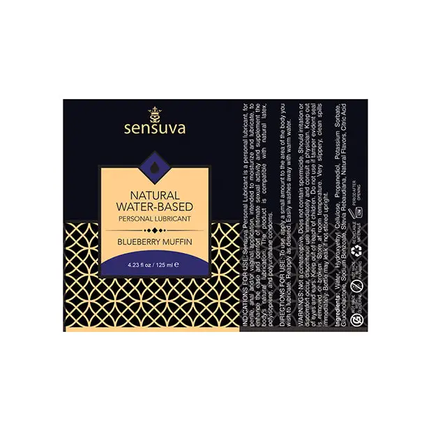 Sensuva Natural Water Based Personal Moisturizer, 4.23 oz Blueberry Muffin