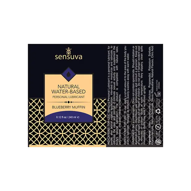 Sensuva Natural Water Based Personal Moisturizer, 8.12 oz Blueberry Muffin