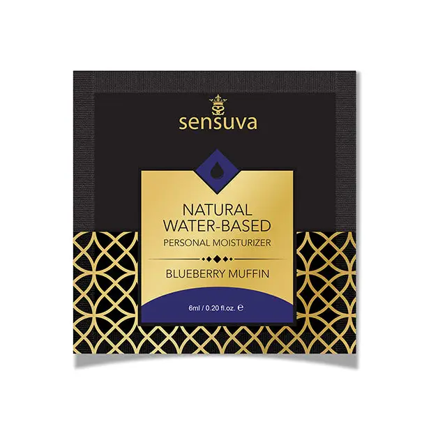 Sensuva Natural Water Based Personal Moisturizer Single Use Packet, 6 ml Blueberry Muffin
