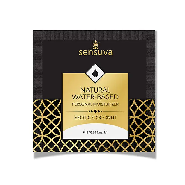 Sensuva Natural Water Based Personal Moisturizer Single Use Packet, 6 ml Exotic Coconut