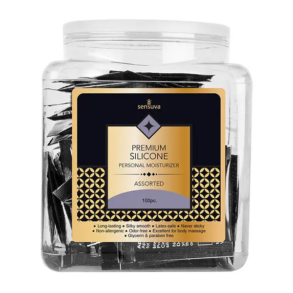 Sensuva Premium Silicone Personal Moisturizer Tub - Asst. Tub of 100 - Lubricants