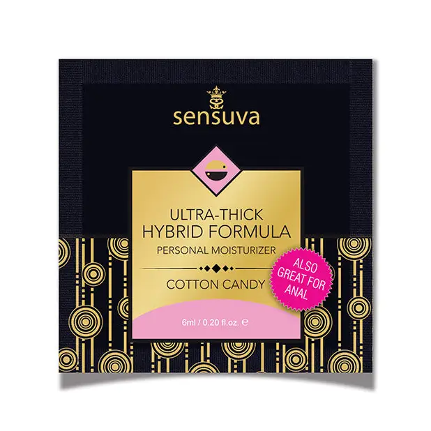 Sensuva Ultra Thick Hybrid Personal Moisturizer Single Use Packet, 6 ml Cotton Candy