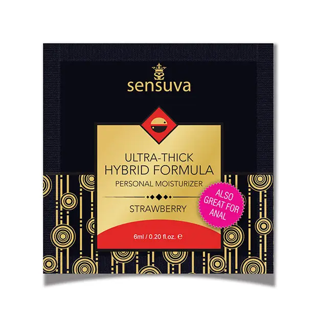 Sensuva Ultra Thick Hybrid Personal Moisturizer Single Use Packet, 6 ml Strawberry