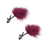 Sex & Mischief Enchanted Feather Nipple Clamps - Burgundy - Bondage Blindfolds & Restraints