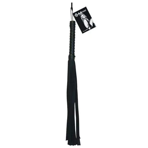 Sex & Mischief Faux Leather Flogger - Black - Bondage Blindfolds & Restraints