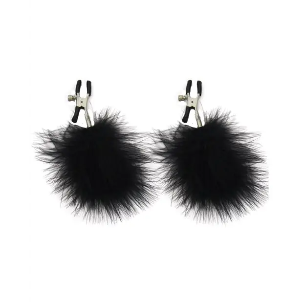 Sex & Mischief Feathered Nipple Clamps - Bondage Blindfolds & Restraints