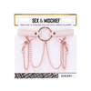 Sex & Mischief Peaches ’n CreaMe Collar w/Nipple Clamps - Bondage Blindfolds & Restraints