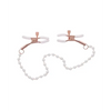Sex & Mischief Peaches ’n CreaMe Pearl Nipple Clamps - Bondage Blindfolds & Restraints