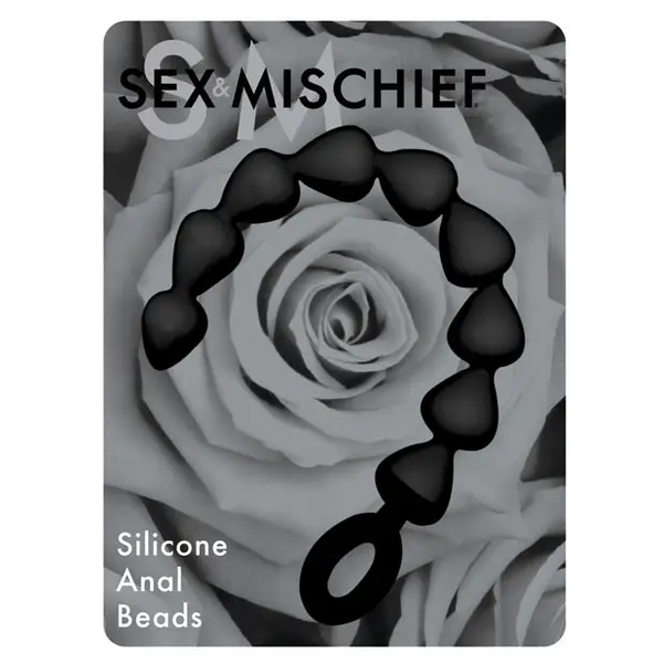 Sex & Mischief Silicone Anal Beads - Black - Anal Products