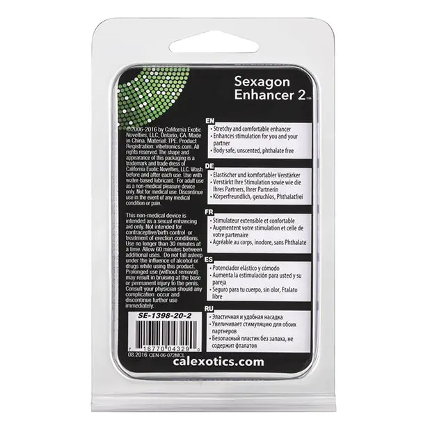 Sexagon Enhancer 2 - Clear - Penis Enhancement