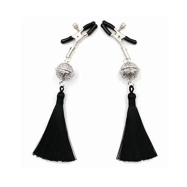 Sexy AF Nipple Clamps, Black Tassel