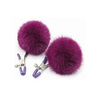 Sexy AF Nipple Clamps, Purple Puff Ball