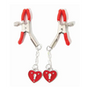Sexy AF Nipple Clamps, Red Heart Charms