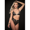 Sexy & Sultry High Waist Panty & Bra Black O/S