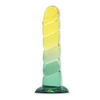 Shades Jelly Swirl TPR Gradient Dong Small - Yellow/Mint - Dongs & Dildos