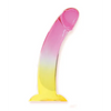 Shades Jelly TPR Gradient Dong Large - Pink/Yellow - Dongs & Dildos