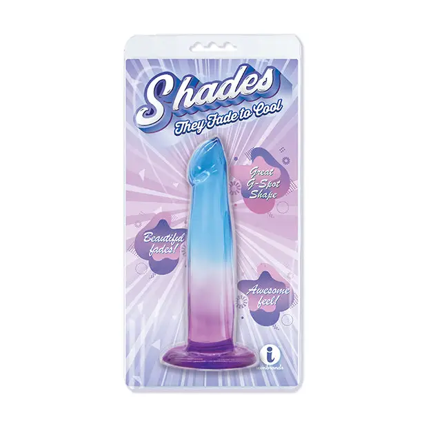 Shades Jelly TPR Gradient Dong Small - Blue/Purple - Dongs & Dildos