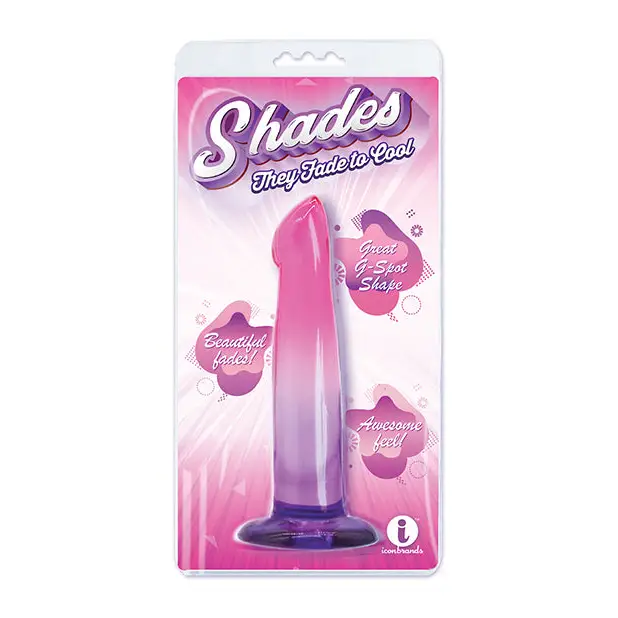 Shades Jelly TPR Gradient Dong Small - Pink/Purple - Dongs & Dildos